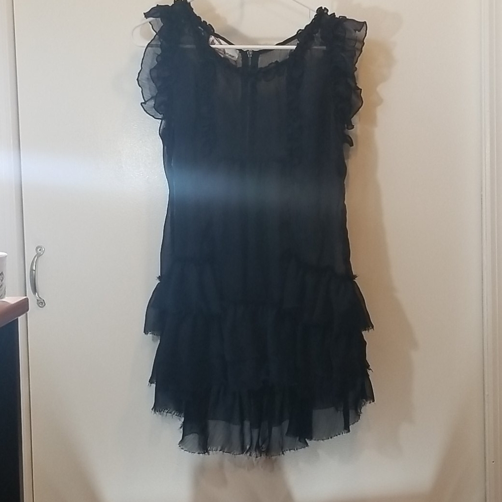 *see through shirt*silver zipper*